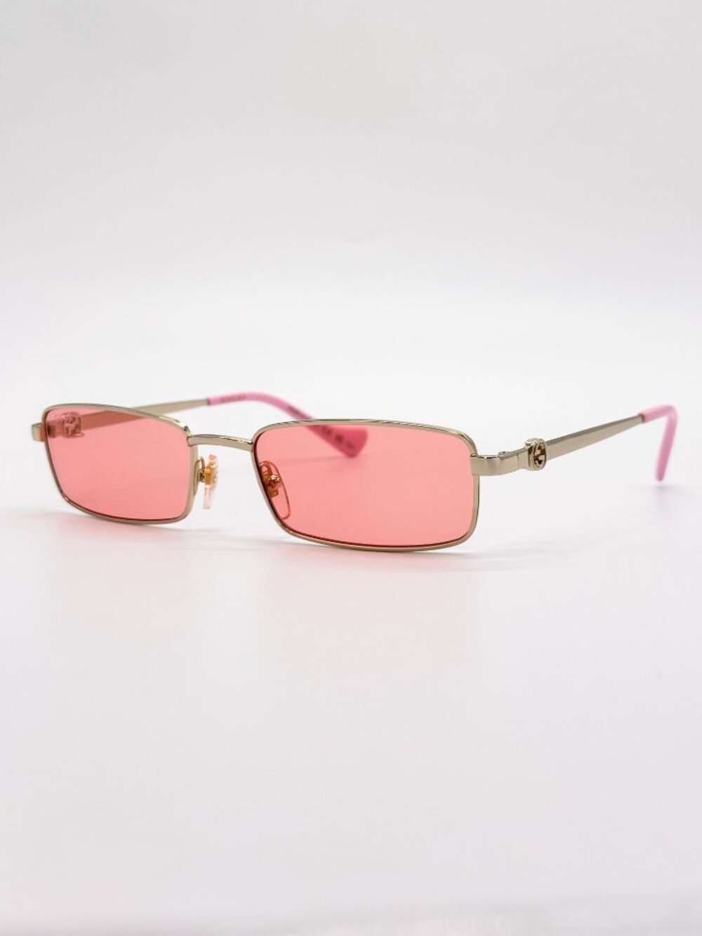NEW GUCCI SUNGLASSES GG1600S 004 GOLD/PINK WOMEN WITH CHAIN - Picture 5 of 12